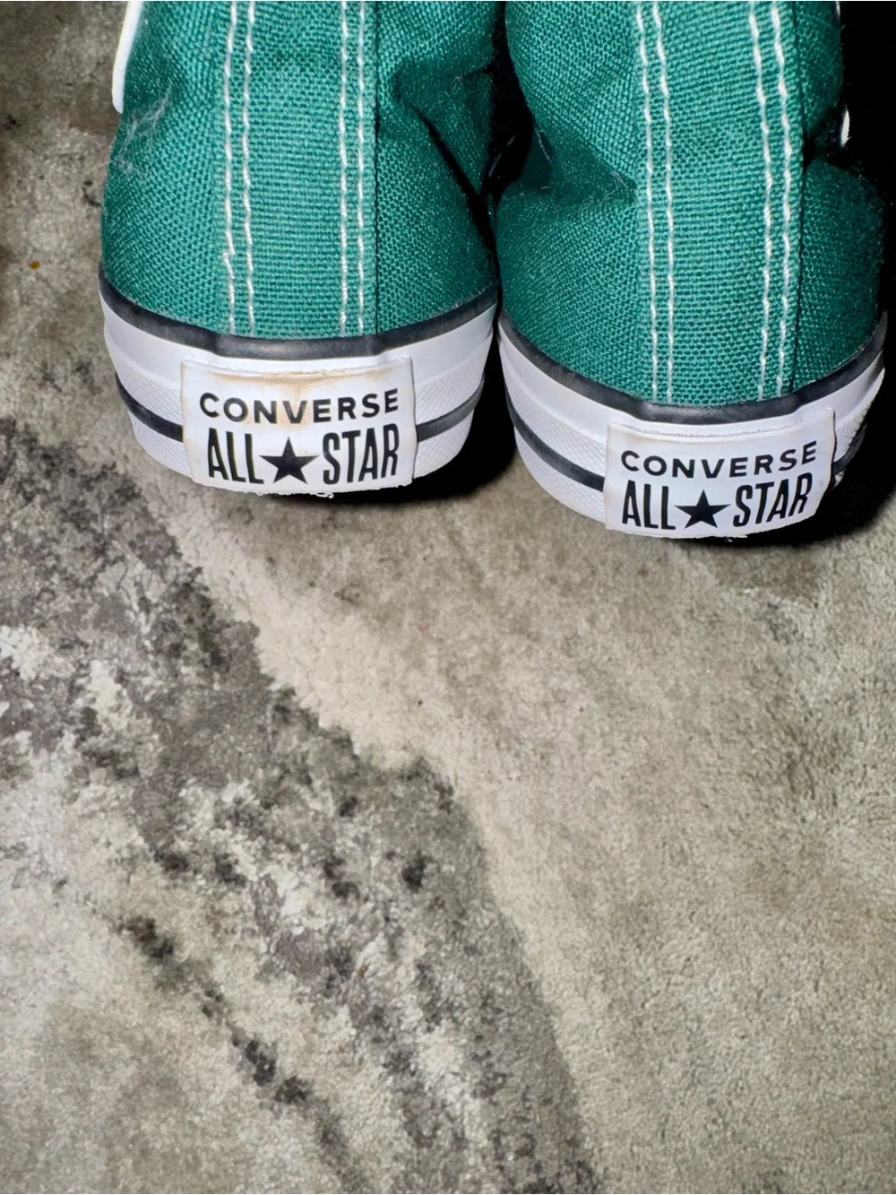 Converse High Top Sneakers in Teal Green and White